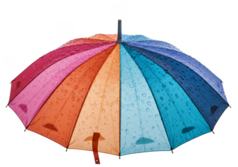 Isolated Rainbow Umbrella Illustration Colorful Weather Protection Transparent