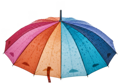 Isolated Rainbow Umbrella Illustration Colorful Weather Protection Transparent