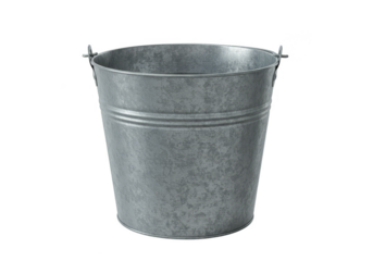 Isolated Silver Metal Bucket Pail Container Zinc Houseware Equipment