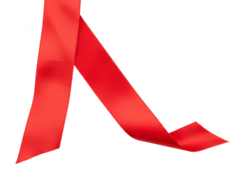 Isolated Red Ribbon Transparent Background Gift Decoration and Celebration