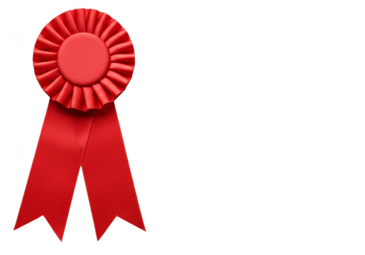 Isolated Red Ribbon Rosette Award for Achievement Celebration - Powered by Adobe