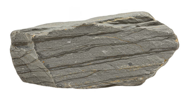 Isolated Striped Rock Stone Transparent Background Geological Mineral