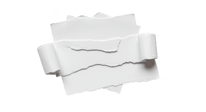 Isolated Torn Paper Texture White Ripped Scrap for Background