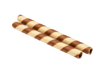 Isolated Wafer Chocolate Rolls Sweet Striped Cookie Food Dessert