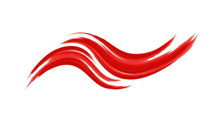 Obraz premium Red Brush Stroke Wave Abstract Paint Design Element Illustration