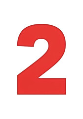 Fototapeta premium Red Two Number Transparent Background Digital Illustration
