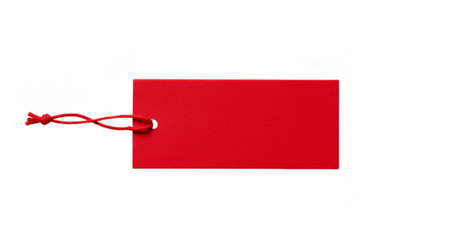 Red Tag Label Price Blank Cardboard for Shop Market Isolated