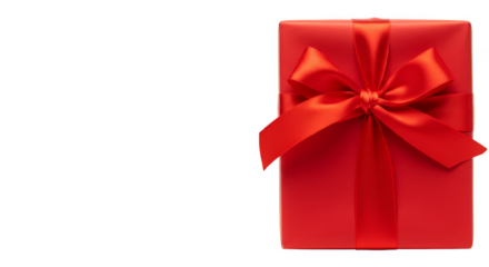 Isolated Transparent Red Gift with Bow for Christmas Holiday