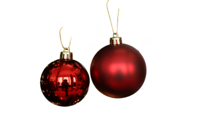 Isolated Transparent Red Christmas Ornaments Baubles Holiday Decoration