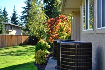 Outdoor Installation of Central Air Conditioning Units for Residential Properties installed outside a house