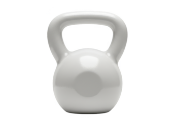 Isolated White Kettlebell Weight Fitness Exercise Gym Training PNG