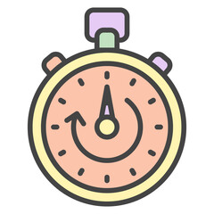 stopwatch filled outline style icon