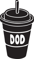 silhouette Soft drink with straw