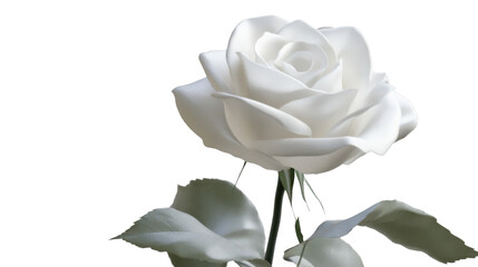 Obraz premium single white rose on white background