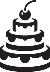 Silhouette Stylish fruit Birthday Cake