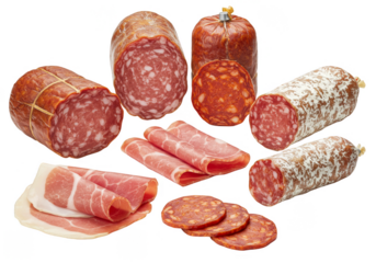 Pepperoni Salami Ham Sausage PNG Image Food Charcuterie Delicious