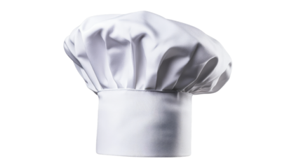 Classic White Chef Hat and Cap on Isolated Background
