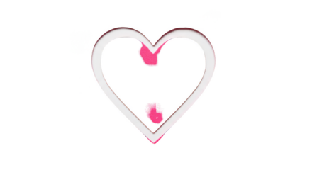Pink Heart Outline Isolated Romantic Transparent Background Design