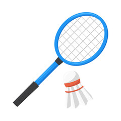 Badminton Sign Emoji Icon Illustration. Sports Vector Symbol Emoticon Design Clip Art Sign Comic Style.