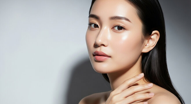 日本人女性のスキンケア／Asian Woman Portrait Healthy Skin