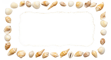 Seashell Border Illustration Seashells Frame Beach Theme Transparent
