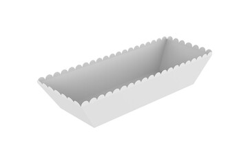 Kraft Paper Food Tray Mockup Isolated On White Background. 3d illustration