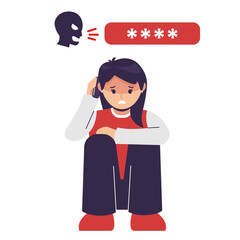 An unknown person called a woman and threatened her. crime and scam via smartphone