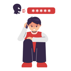 An unknown person called a man and threatened him. crime and scam via smartphone