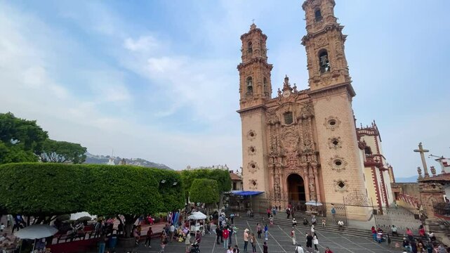 Fast motion of Santa Prisca y San Sebastian Parish in composition and fastmotion