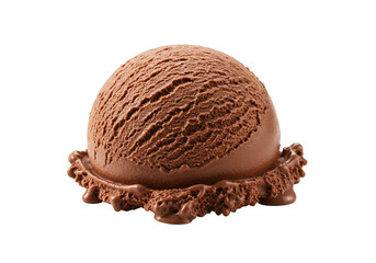 Obraz premium Isolated Chocolate Ice Cream Scoop Dessert Food Transparent Background