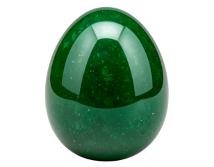 Polished Green Aventurine Egg Shaped Crystal Stone, front view isolated on transparent background PNG