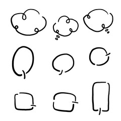 手描きの吹き出しベクターイラストセット