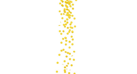 Falling yellow confetti for festive decoration isolated PNG with Transparent Background