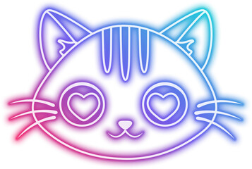 Neon Face Cat Emoji
