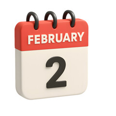  3D February Calendar Icon