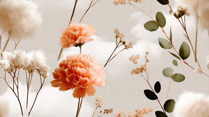 Seamless marigold flowers pattern design
