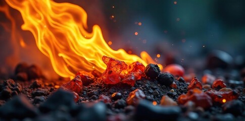 Burning Plastic Toxic Fumes and Fiery Destruction - Environmental Disaster Close-Up