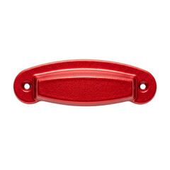 Shiny Metallic Red Drawer Pull Isolated on Transparent Background