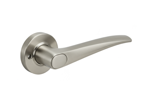 Silver Metal Door Handle Lever Modern Interior Transparent Background