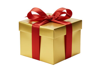 Obraz premium Isolated Gift Box with Red Ribbon on Transparent Background