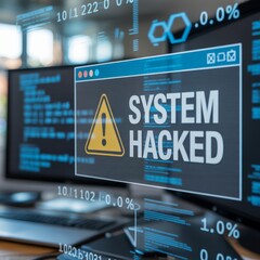 System Hacked Warning Alert computer screen