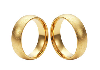 Isolated Gold Wedding Rings a Pair for Marriage Love Celebration