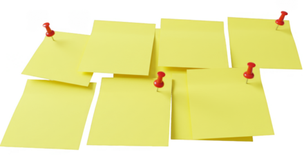 Sticky Notes Illustration with Pins Paper Office Message Transparent