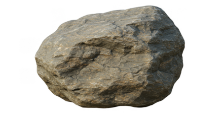 Isolated Gray Rock Stone Boulder Transparent Background Geology