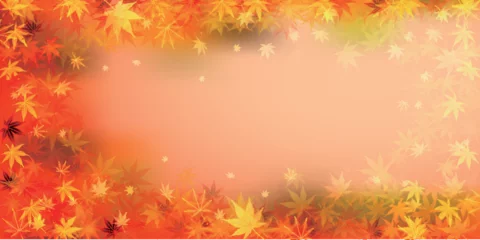Fotobehang 紅葉　もみじ　秋　背景  © J BOY