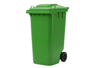Isolated Green Trash Can for Recycle and Waste Management Transparent