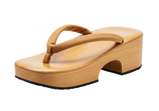 Traditional Japanese Geta Sandal Isolated Footwear Culture Style Design