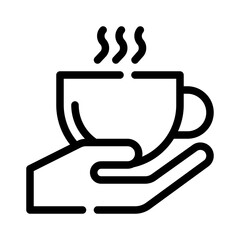 Fototapeta premium Coffee in Hand line icon