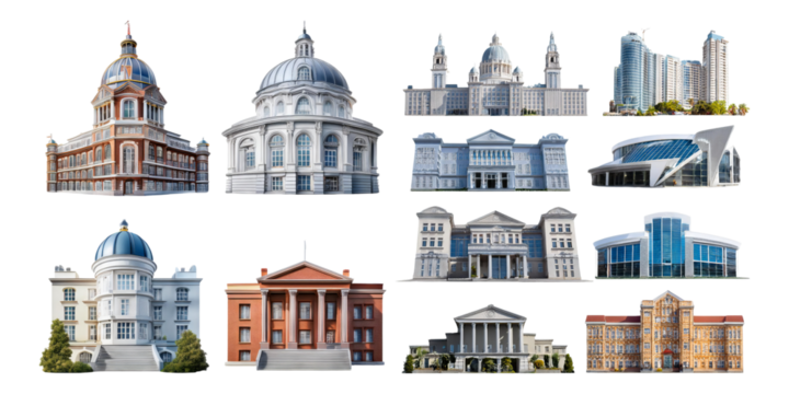 Various Architectural Styles of Buildings