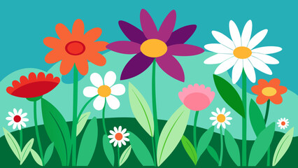 Yellow daisies and chamomile blossom in a seamless vector floral pattern, perfect for a spring nature illustration or summer garden design